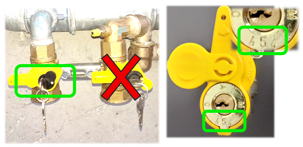 valvola di intercettazione gas con serratura a chiave numerata IRETI